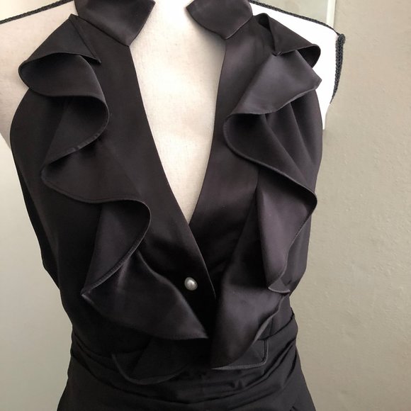 BCBGeneration Ruffle Cocktail Halter Dress - Picture 2 of 7